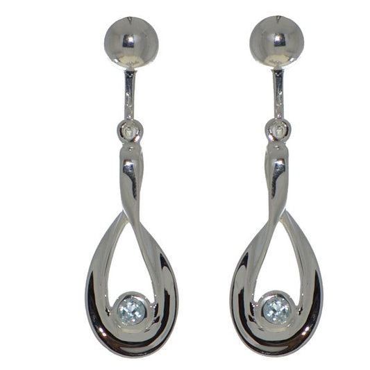 LYSSA silver plated blue topaz clip on earrings by VIZ