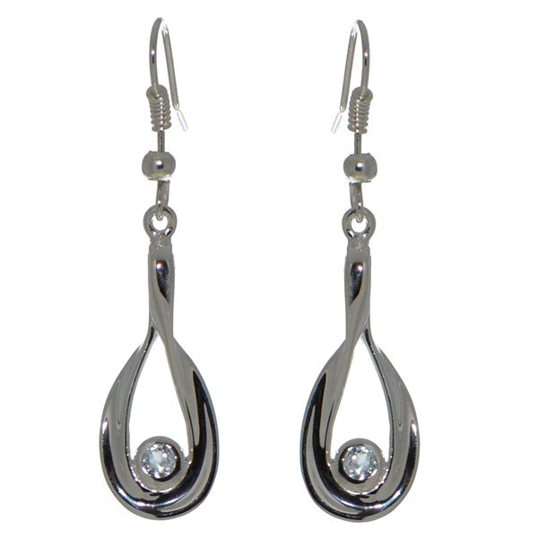 LYSSA silver plated blue topaz hook earrings by VIZ