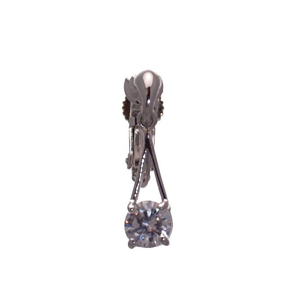 MADISON Silver tone Crystal Clip On Earrings
