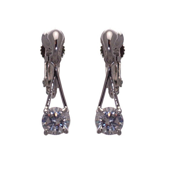 MADISON Silver tone Crystal Clip On Earrings