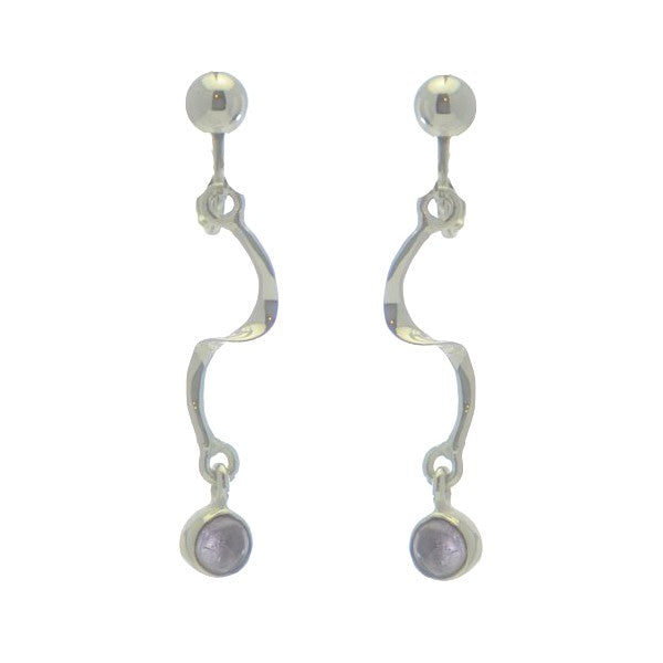 MADONNA Silver Plated Amethyst Clip On Earrings by VIZ