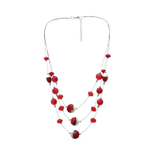 Mariah Red Wire Multi Strand Choker Necklace