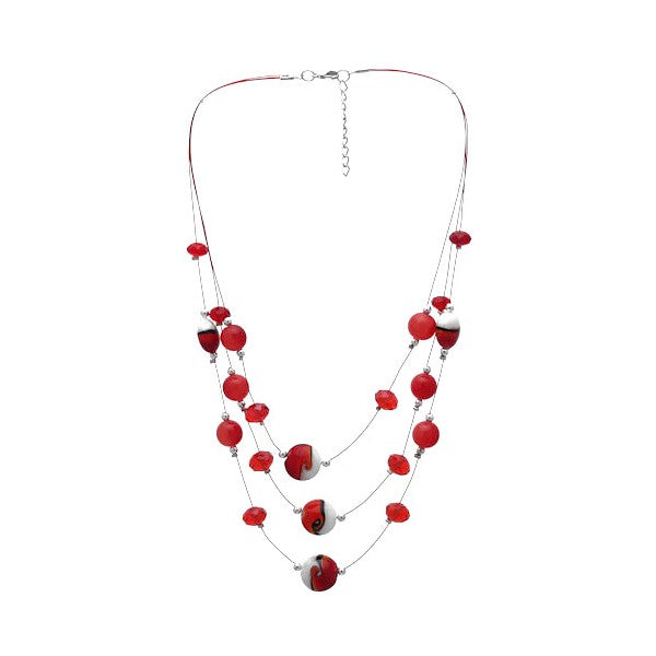 Mariah Red Wire Multi Strand Choker Necklace