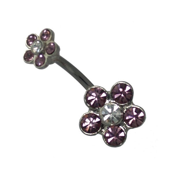 Marianelle Lilac Crystal Surgical Steel Belly Bar