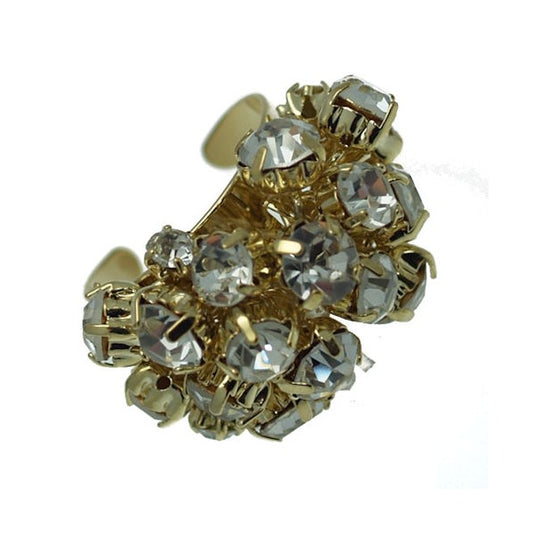Marila Gold tone Crystal Adjustable Fashion Ring