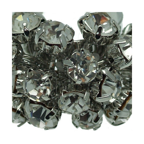 Marila Silver tone Crystal Adjustable Fashion Ring