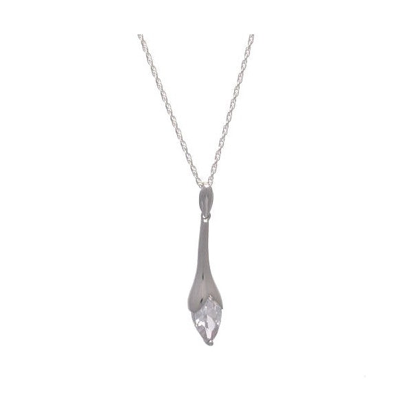 Marilynne Sterling Silver Crystal Necklace
