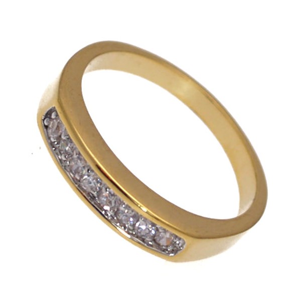 Marriott Gold Rhodium Plated Cubic Zirconium Dress Ring size R