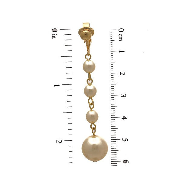 Martinique Gold plated Cream faux Pearl Clip On Earrings