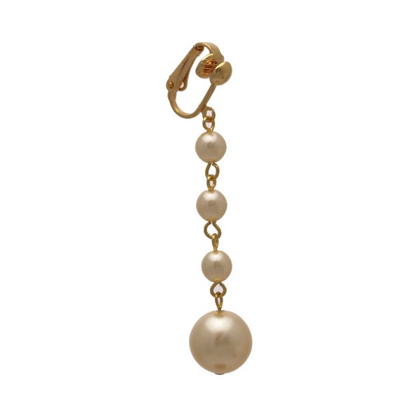 Martinique Gold plated Cream faux Pearl Clip On Earrings