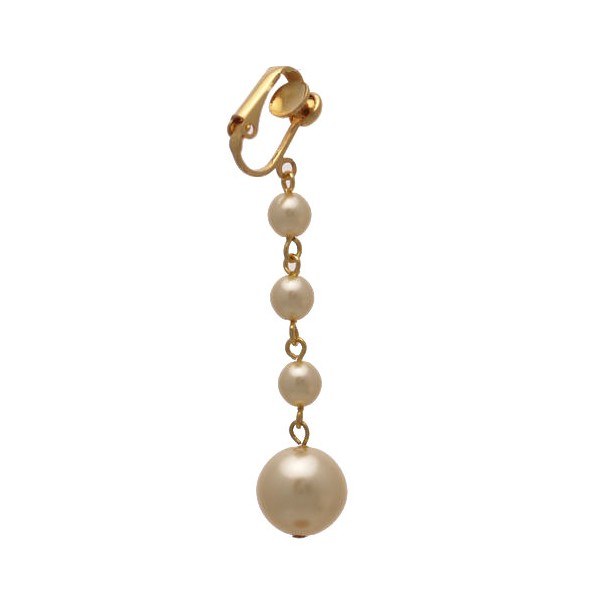 Martinique Gold plated Cream faux Pearl Clip On Earrings