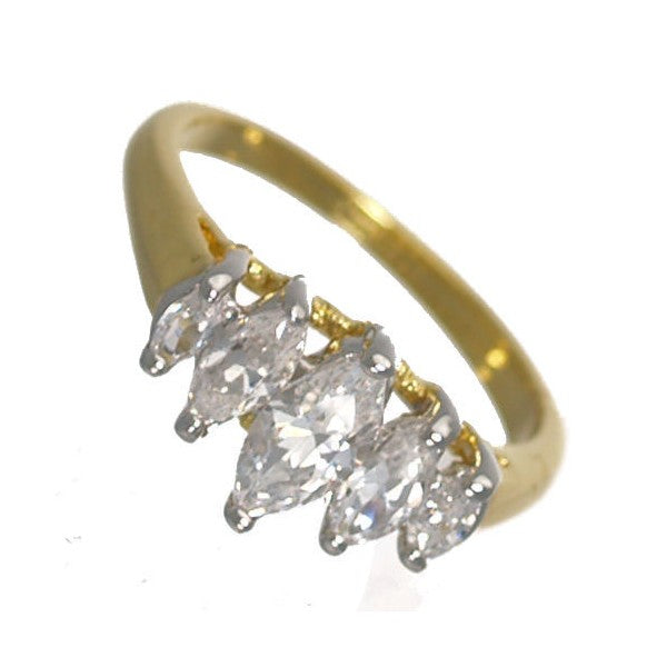 Mayfair Gold Rhodium Plated Cubic Zirconium Dress Ring size R