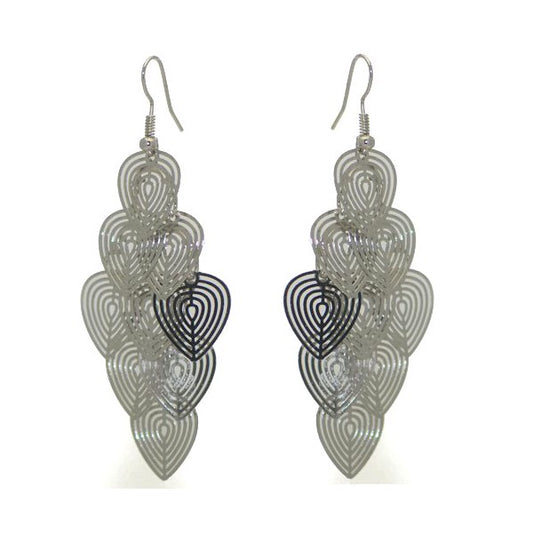 MELISANDE Silver tone Hearts Hook Earrings