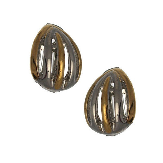 Melody Silver & Gold  tone Clip On Earrings