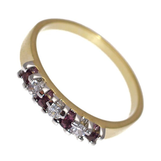 Meridian Gold Rhodium Plated Amethyst CZ Dress Ring size N