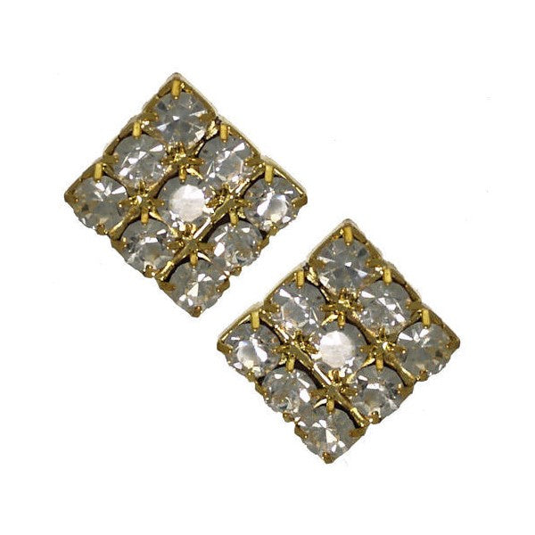 Mitzy 14mm Gold tone Crystal Post Earrings