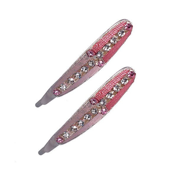 Moya Silver tone Pink Pair Hair Clips