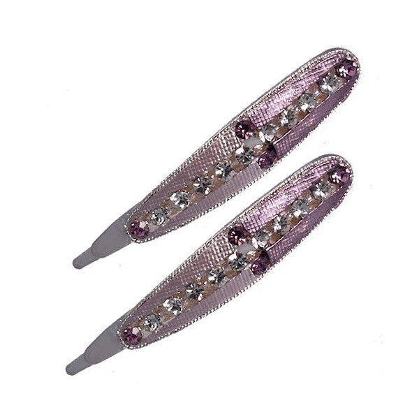 Moya Silver tone Purple Pair Hair Clips