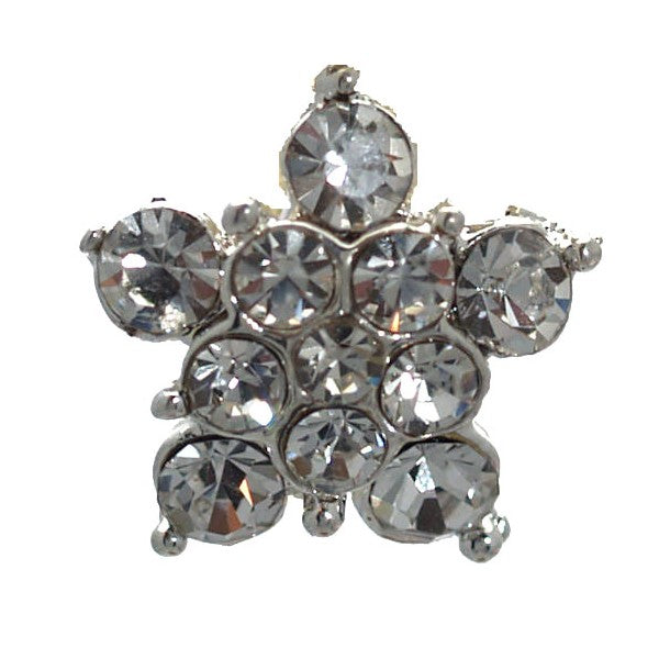 Naeva Silver plated Clear Crystal Clip On Earrings