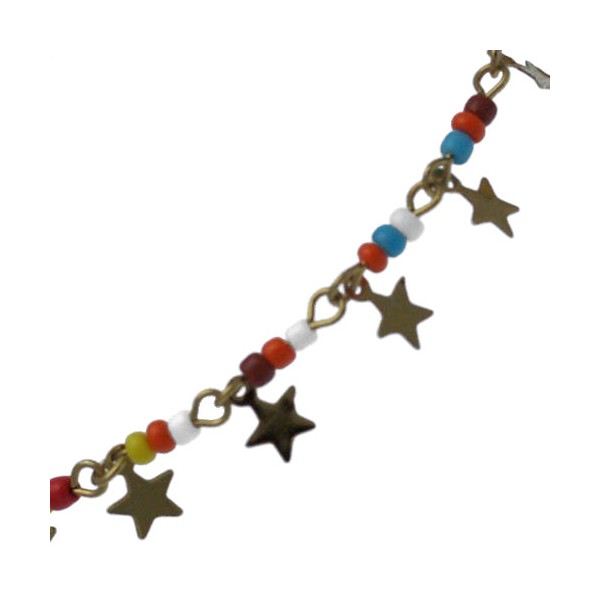 Nagina Gold tone star Multi Coloured Ankle Chain