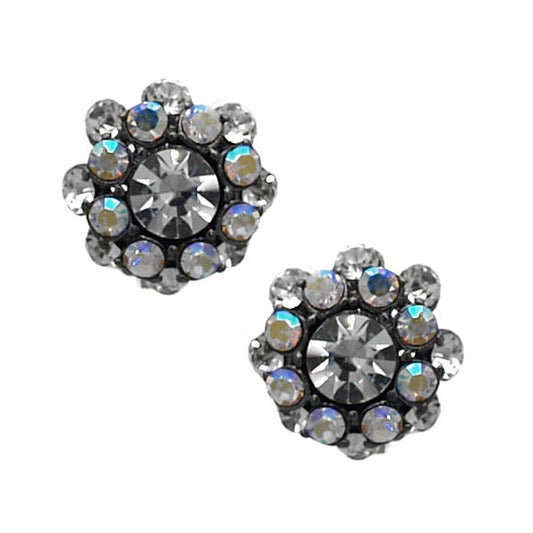 Naive Silver tone AB Crystal Clip On Earrings 2