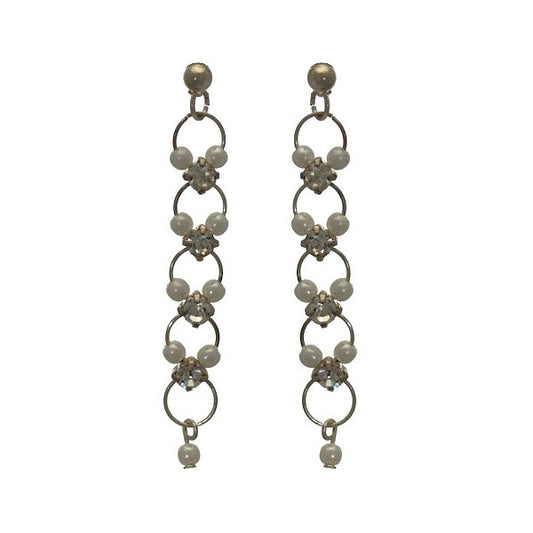 Nastasia Long Silver tone Post Earrings