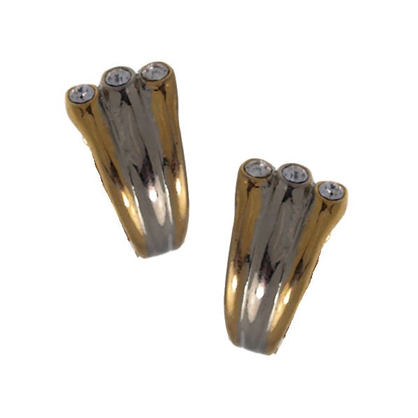 Natalya Gold and Silver tone Clip On earrings