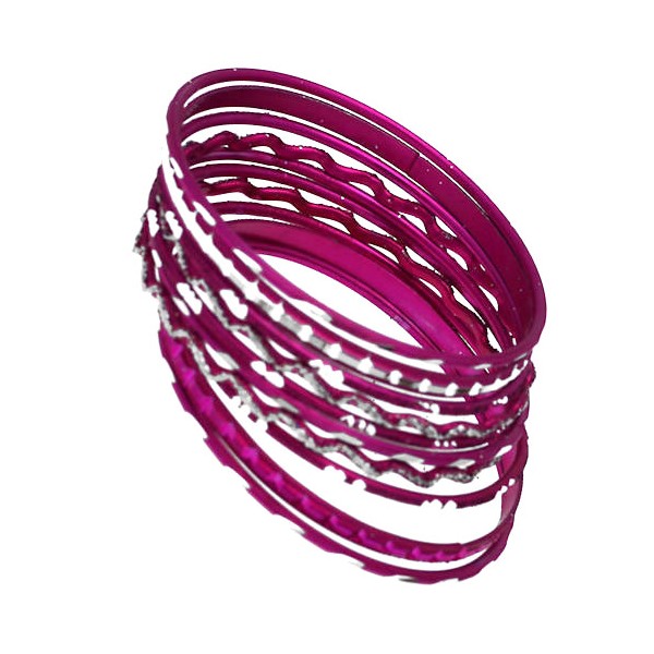 Neilianne Fuchsia 10pc Bangle Set