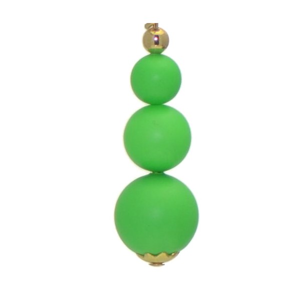 NEON GREEN CERCEAU Gold Plated Clip On Earrings