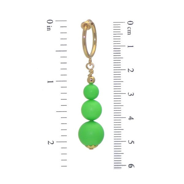 NEON GREEN CERCEAU Gold Plated Clip On Earrings