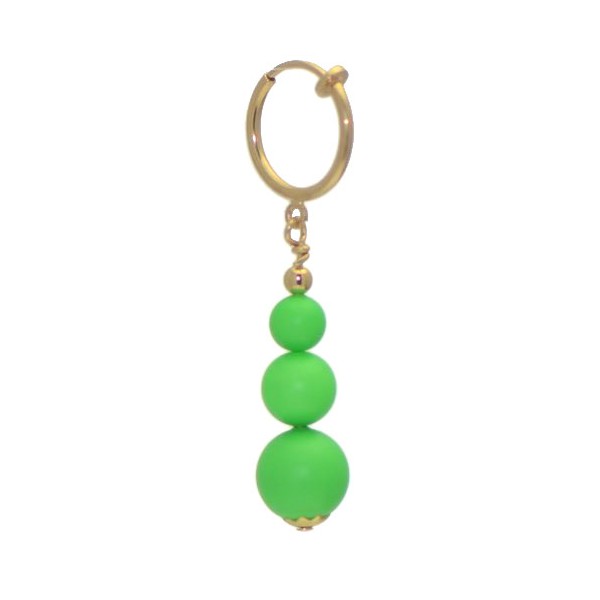 NEON GREEN CERCEAU Gold Plated Clip On Earrings