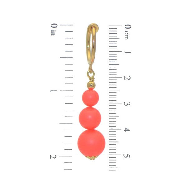 NEON RED CERCEAU G-Plated Crystal Pearl Clip On Earrings