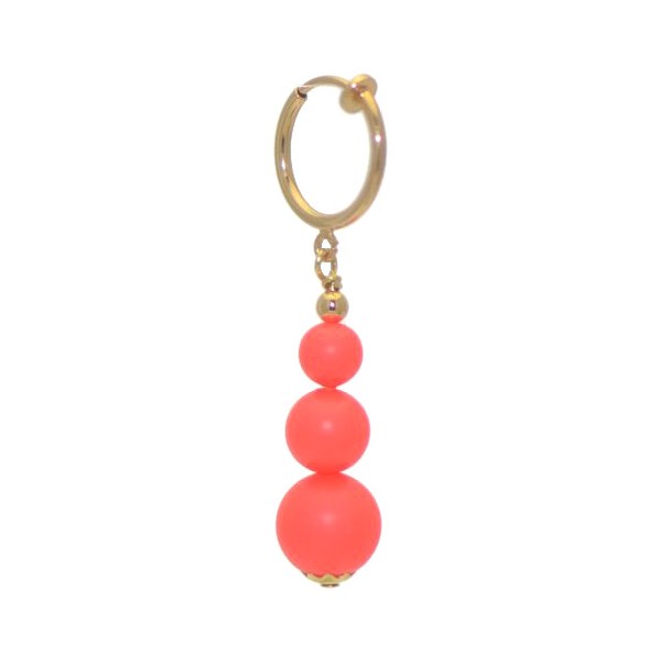 NEON RED CERCEAU G-Plated Crystal Pearl Clip On Earrings