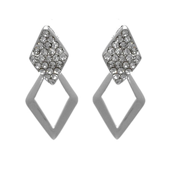 Nimbus Silver tone Crystal Post Earrings