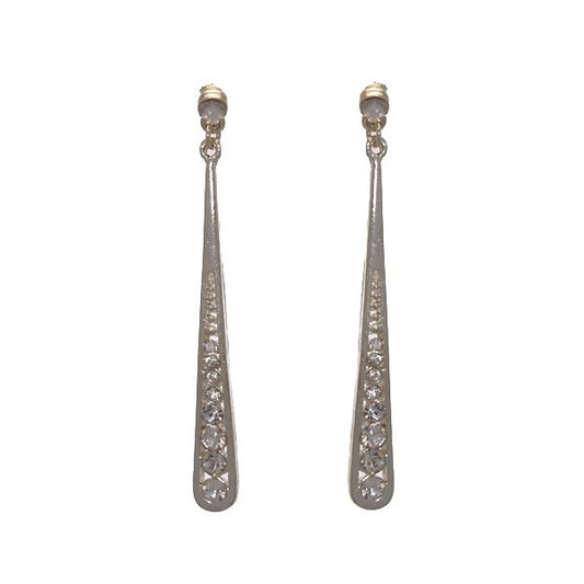 Nirvana Silver tone Crystal Post Earrings