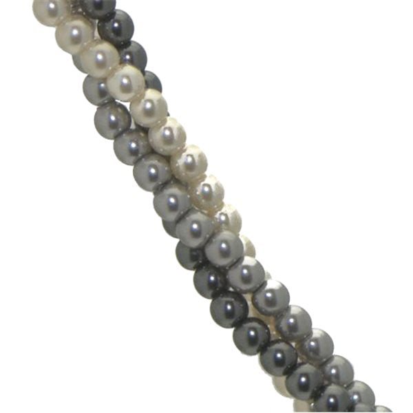 NYX Grey and White triple Strand Magnetic clasp Choker Necklace by Rodney