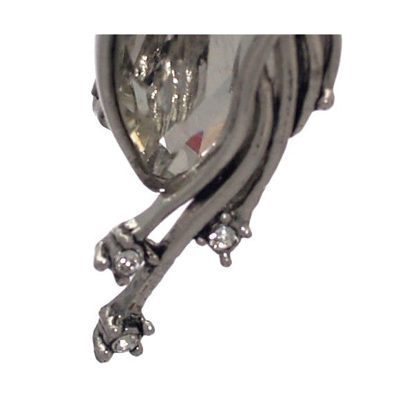 OCEANE Silver plated Crystal Clip On Earrings