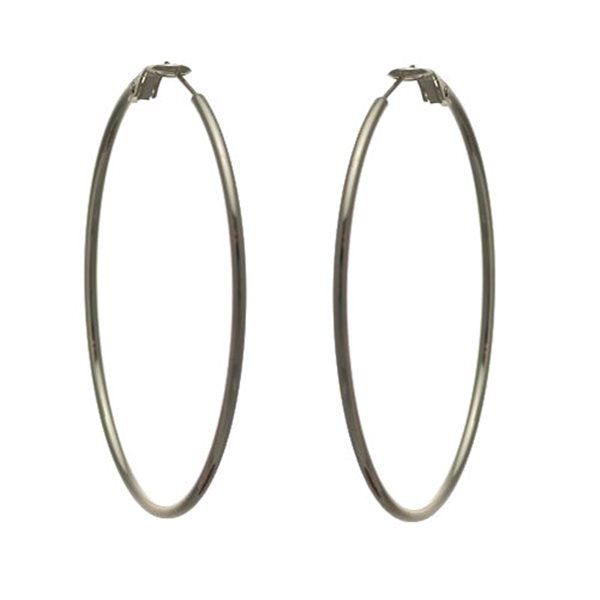 ORBIT 60mm Silver Plated Hoop Post Earrings