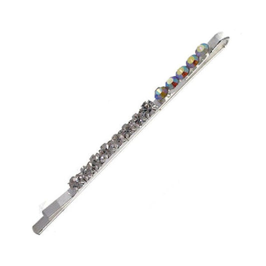 Pasque Silver tone Multi Coloured Crystal Hair Clip