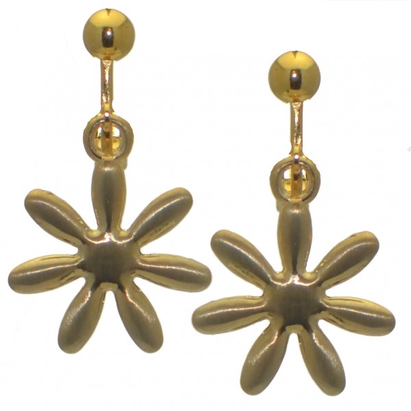 PERSEPHONE Satin Gold Plated Clip On Earrings by Rodney