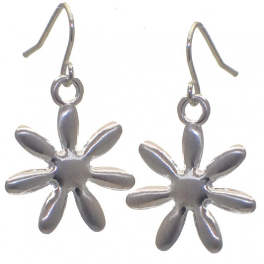 PERSEPHONE Satin Silver Plated Hook Earrings by Rodney