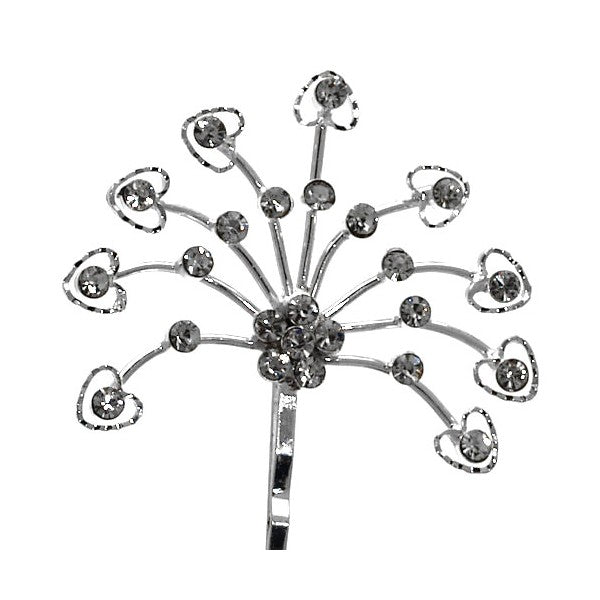 Pheonia Silver tone Crystal Hair Clip