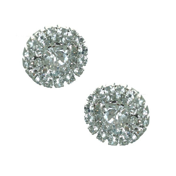 Philena Silver tone Clear Crystal Clip On Earrings