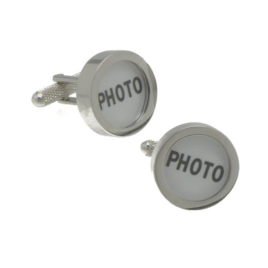 PHOTO FRAME Silver Plated Photo Frame Cufflinks