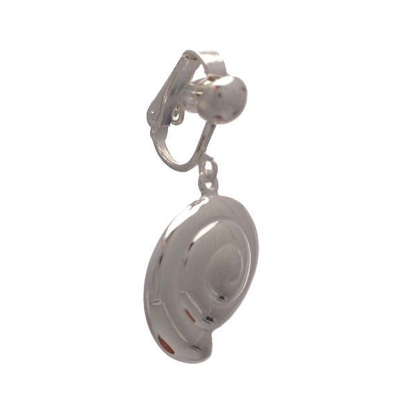 PIETRA Silver Plated Shell Clip On Earrings by VIZ