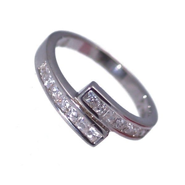 Plaza Sterling Silver Cubic Zirconium Eternity Ring size N