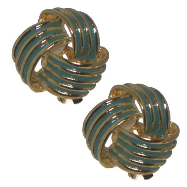 PRATIA Gold tone Turquoise Clip On Earrings