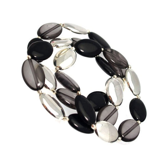 Prelude Silver tone Black Triple Bracelet