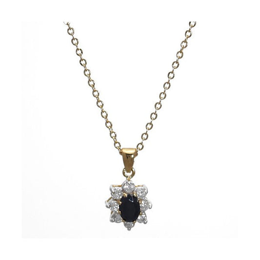 Princess Gold Plated Jet Crystal Necklace