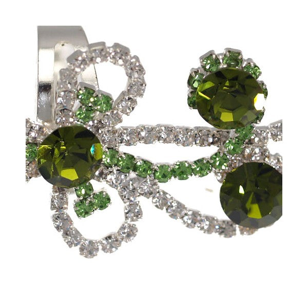 Qistina Silver tone Olivine Crystal Fashion Ring